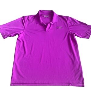 Under Armour men’s purple arrowhead logo drifit polo shirt Size Large